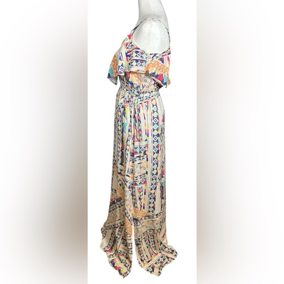 Skies Are Blue Aztec/Geometric Print Sleeveless Maxi Sundress. Size Small. - Picture 2 of 7